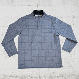 American Threads Gray Quilted Half Zip Classic Pullover Sweatshirt Size XL